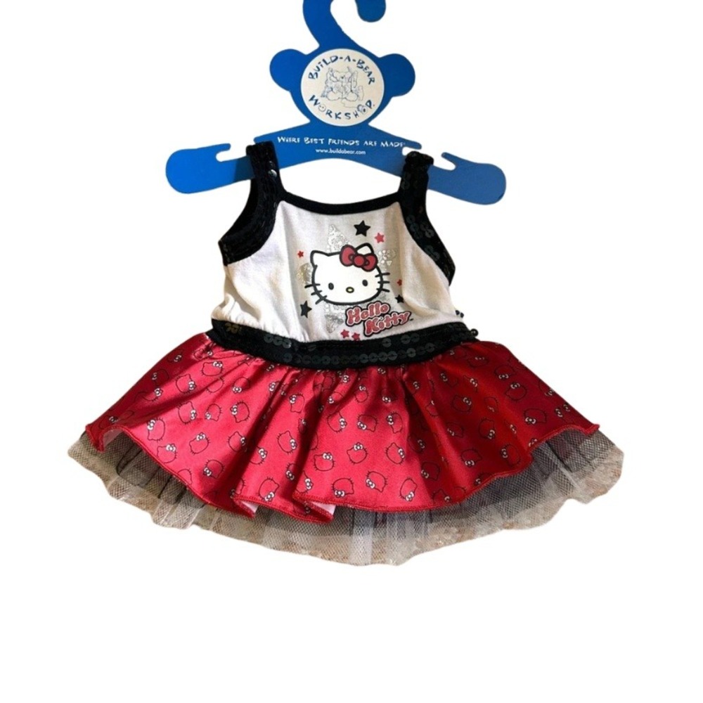 Sanrio Hello Kitty Build A Bear Dress Red Black 2012 Doll Outfit New BABW